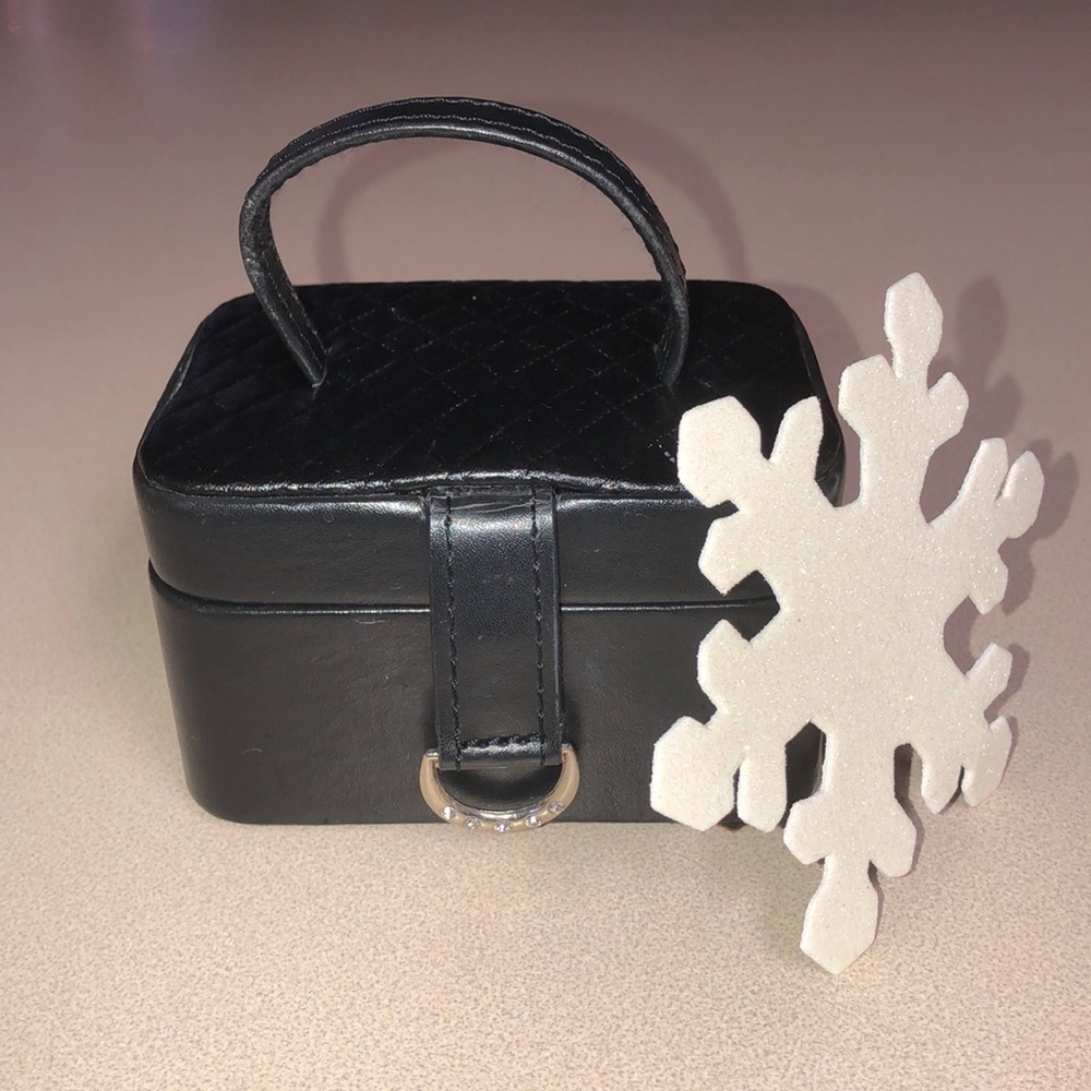 Handled Jewelry Box With Snap and Jewels